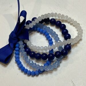 Natural Stone & Faux Crystal Bracelet Set